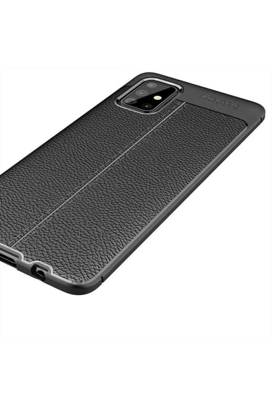 Samsung Galaxy A71 Kılıf Deri Görünümlü Renk Atmayan Dayanaklı Silikon Kapak (niss) - Resim 5