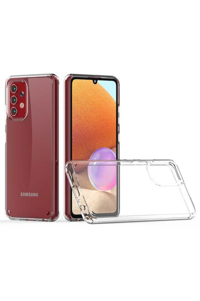 Samsung Galaxy A32 4g Kılıf Kamera Çıkıntılı Şeffaf Darbe Emici Sert Silikon Kapak (coss)