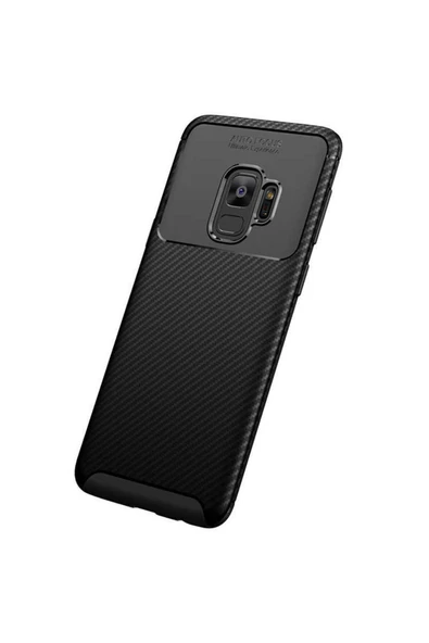 Samsung Galaxy S9 Kamera Çıkıntılı Karbon Fiber Dokulu Renk Atmaz Koruyucu Kapak (negro) - Resim 4