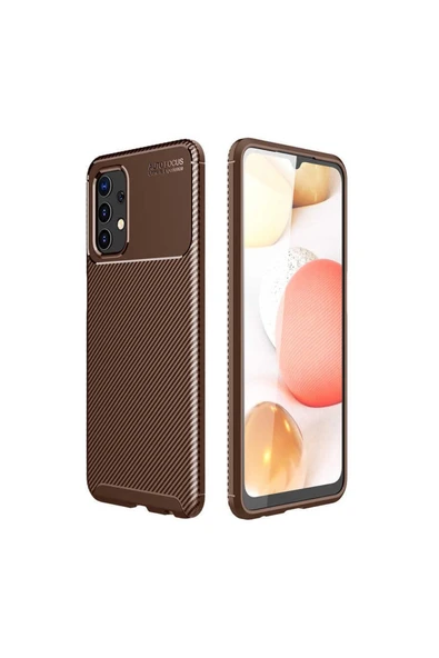 Samsung Galaxy A32 4g Kılıf Kamera Çıkıntılı Karbon Fiber Dokulu Renk Atmaz Kapak (negro)