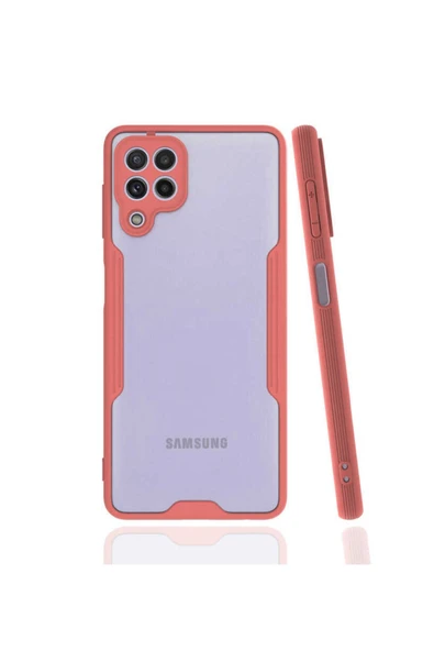 Samsung Galaxy A22 4g Kılıf Kamera Korumalı Ultra Ince Buzlu Mat Renkli Silikon Kapak(parfe)