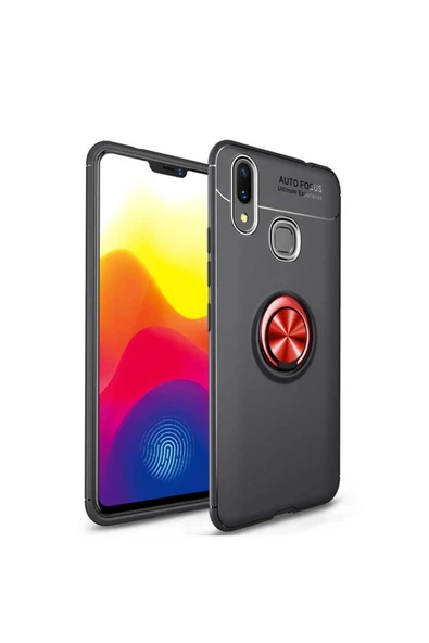 Xiaomi Mi Max 3 Kılıf Kamera Çıkıntılı Renkli Yüzüklü Standlı Mıknatıslı Kapak (ravel) - Resim 2