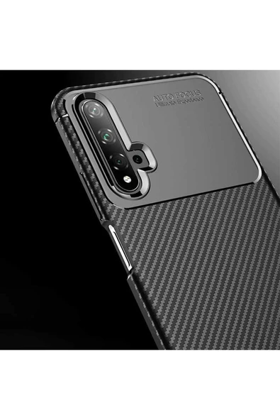 Huawei Nova 5t Kılıf Kamera Çıkıntılı Karbon Fiber Dokulu Renk Atmaz Kapak (negro) - Resim 5