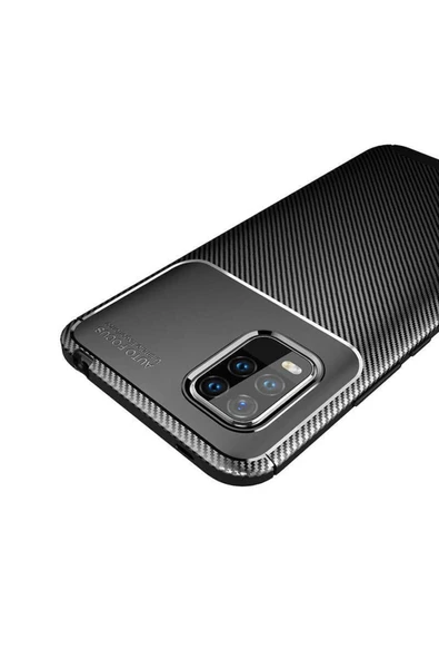 Xiaomi Mi 10 Lite Kamera Çıkıntılı Karbon Fiber Dokulu Renk Atmaz Koruyucu Kapak (negro) - Resim 4