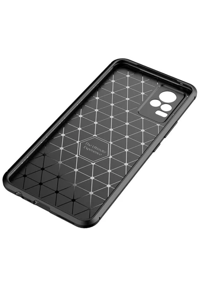 Vivo V21e Kılıf Kamera Çıkıntılı Karbon Fiber Dokulu Renk Atmaz Kapak (negro) - Resim 4