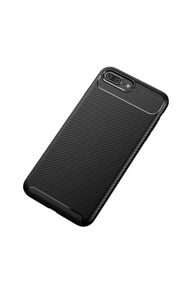 Iphone 7 Plus Kamera Çıkıntılı Karbon Fiber Dokulu Renk Atmaz Koruyucu Kapak (NEGRO)