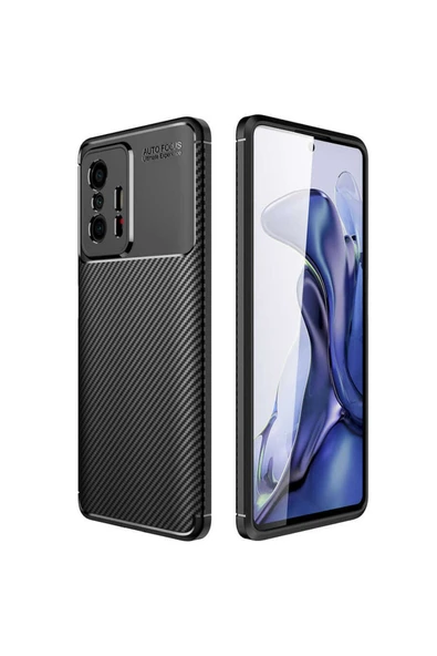 Xiaomi Mi 11t Pro 5g Kılıf Kamera Çıkıntılı Karbon Fiber Dokulu Renk Atmaz Kapak (negro) - Resim 4