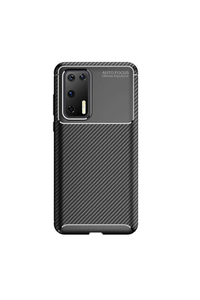 Huawei P40 Kılıf Kamera Çıkıntılı Karbon Fiber Dokulu Renk Atmaz Kapak (negro) - 4