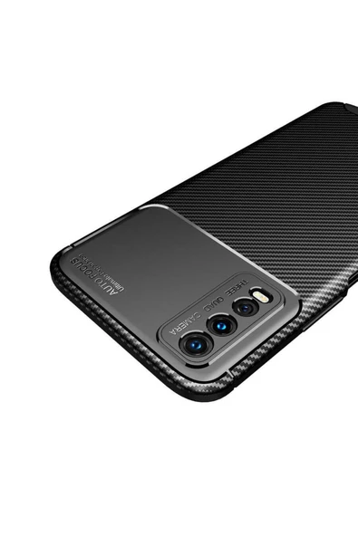 Vivo Y20s Kılıf Kamera Çıkıntılı Karbon Fiber Dokulu Renk Atmaz Kapak (negro) - Resim 5