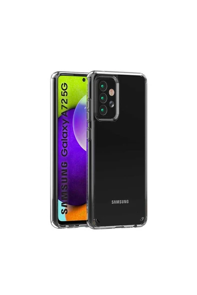 Samsung Galaxy A72 Kılıf Kamera Çıkıntılı Şeffaf Darbe Emici Sert Silikon Kapak (coss) - 4