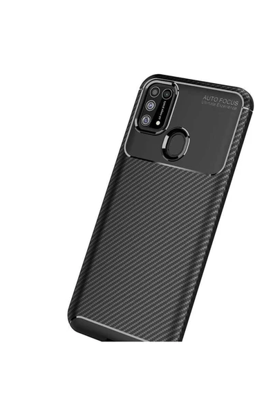 Samsung Galaxy M31 Kılıf Kamera Çıkıntılı Karbon Fiber Dokulu Renk Atmaz Kapak (negro) - 3