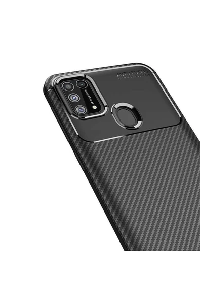 Samsung Galaxy M31 Kılıf Kamera Çıkıntılı Karbon Fiber Dokulu Renk Atmaz Kapak (negro) - 5