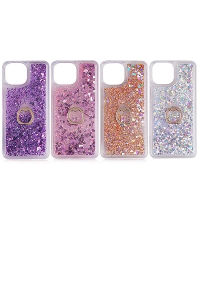 Xiaomi Mi 11 Lite Kılıf Sıvılı Akışkanlı Renkli Desenli Simli Yüzüklü Silikon Kapak (milce) - Resim 3