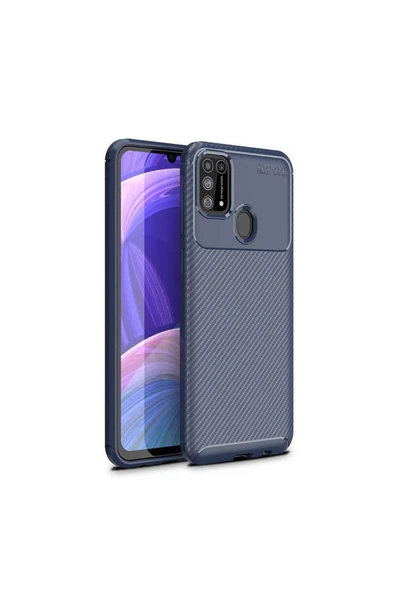 Samsung Galaxy M31 Kılıf Kamera Çıkıntılı Karbon Fiber Dokulu Renk Atmaz Kapak (negro) - 2