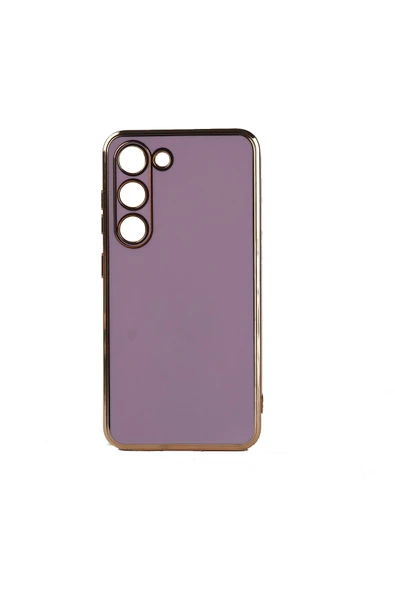 Samsung Galaxy S23 Plus Kılıf Parlak Kenarlı Altın Işlemeli Kamera Korumalı Kapak (bark) - 2