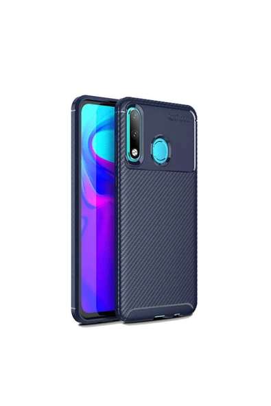 Huawei P30 Lite Kamera Çıkıntılı Karbon Fiber Dokulu Renk Atmaz Koruyucu Kapak (negro)