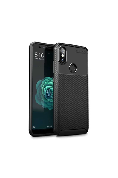 Xiaomi Mi 6x Kamera Çıkıntılı Karbon Fiber Dokulu Renk Atmaz Koruyucu Kapak (negro) - 2
