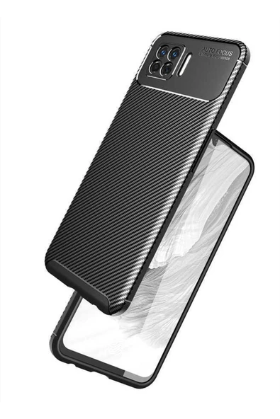 Oppo A73 Kılıf Kamera Çıkıntılı Karbon Fiber Dokulu Renk Atmaz Kapak (negro) - Resim 3