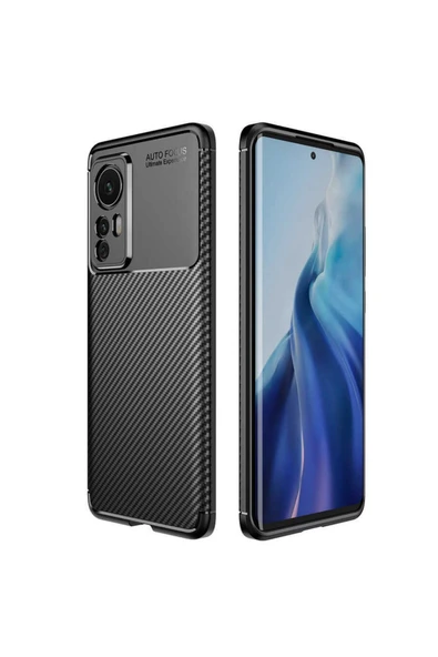 Xiaomi Mi 12 Kılıf Kamera Çıkıntılı Karbon Fiber Dokulu Renk Atmaz Kapak (negro) ürün görseli