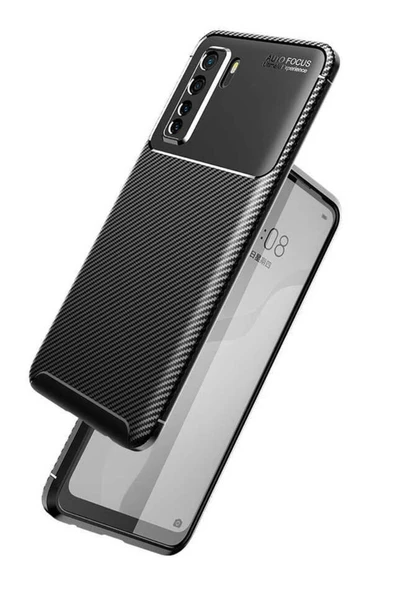 Huawei P40 Lite 5g Kılıf Kamera Çıkıntılı Karbon Fiber Dokulu Renk Atmaz Kapak (negro) - 3