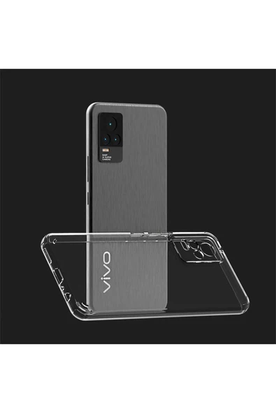Vivo V21 Kılıf Kamera Çıkıntılı Şeffaf Darbe Emici Sert Silikon Kapak (coss) - Resim 5