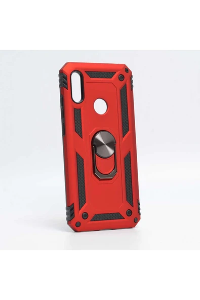 Huawei Y6 Pro 2019 Kılıf Tank Zırh Yüzüklü Mıknatıslı Standlı Kapak (vega)