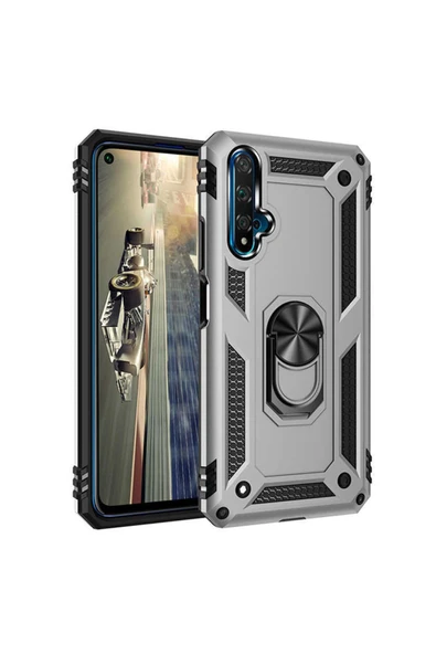 Huawei Honor 20 Kılıf Tank Zırh Yüzüklü Mıknatıslı Standlı Kapak (vega) - 2