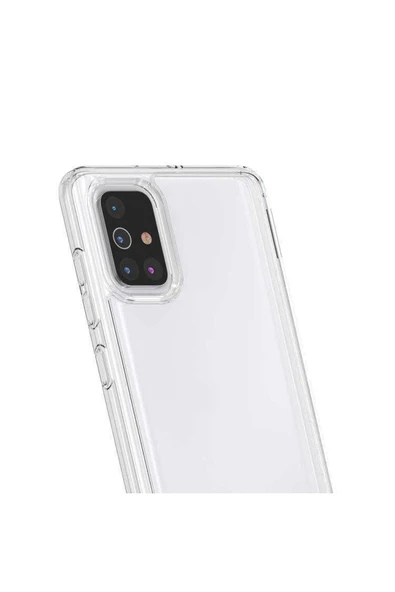 Samsung Galaxy A71 Kılıf Kamera Çıkıntılı Şeffaf Darbe Emici Sert Silikon Kapak (coss)