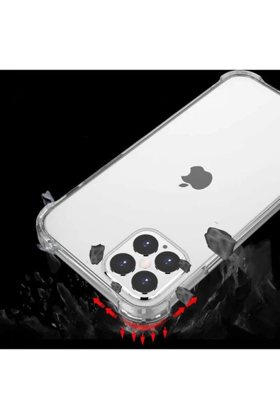 Iphone 12 Pro Max Şeffaf Kılıf Köşelerde Darbelere Karşı Ultra Kalınlık (ANTİSHOCK) - Resim 4