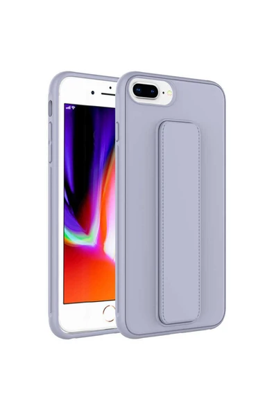 Iphone 8 Plus Kılıf Standlı Lansman Yumuşak Dokulu Renkli Esnek Silikon Kapak (QSTAND) - 2