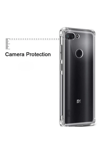 Xiaomi Mi 8 Lite Şeffaf Kılıf Köşelerde Darbelere Karşı Ultra Kalınlık (antishock) ürün görseli