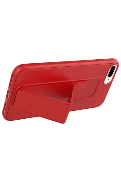 Iphone 8 Plus Kılıf Standlı Lansman Yumuşak Dokulu Renkli Esnek Silikon Kapak (QSTAND) - 3
