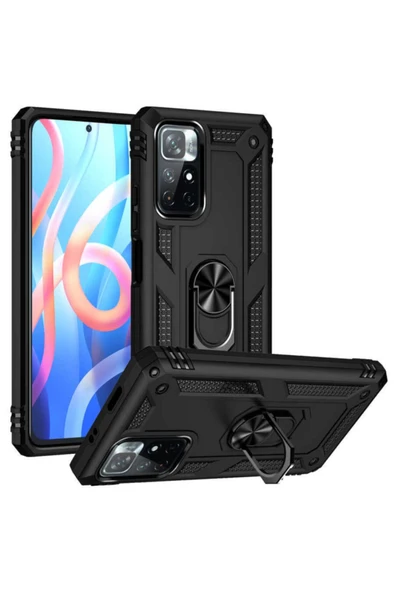 Xiaomi Redmi Note 11t 5g Kılıf Tank Zırh Yüzüklü Mıknatıslı Standlı Kapak (vega)