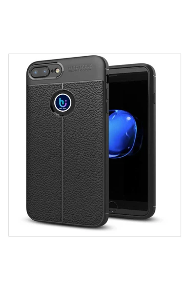 Iphone 7 Plus 8 Plus Kılıf Deri Görünümlü Renk Atmayan Dayanaklı Silikon Kapak (NİSS) ürün görseli