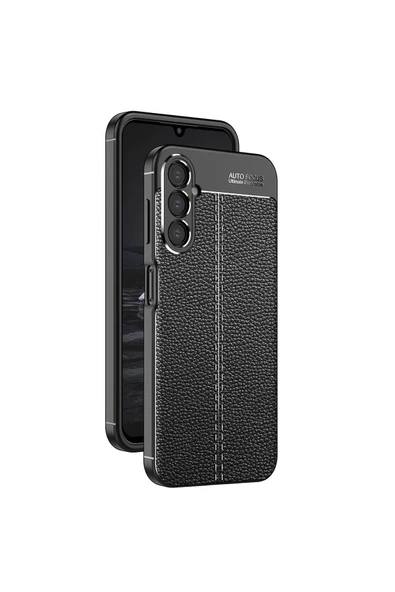 Samsung Galaxy A34 Kılıf Deri Görünümlü Renk Atmayan Dayanaklı Silikon Kapak (niss) - Resim 4