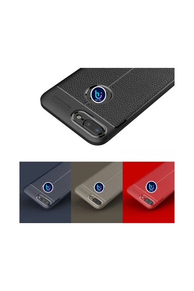 Iphone 7 Plus 8 Plus Kılıf Deri Görünümlü Renk Atmayan Dayanaklı Silikon Kapak (NİSS) - Resim 2