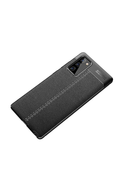 Samsung Galaxy Note 20 Kılıf Deri Görünümlü Renk Atmayan Dayanaklı Silikon Kapak (niss) - Resim 5