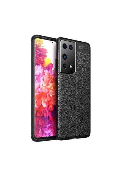 Samsung Galaxy S21 Ultra Kılıf Deri Görünümlü Renk Atmayan Dayanaklı Silikon Kapak (niss) - Resim 2