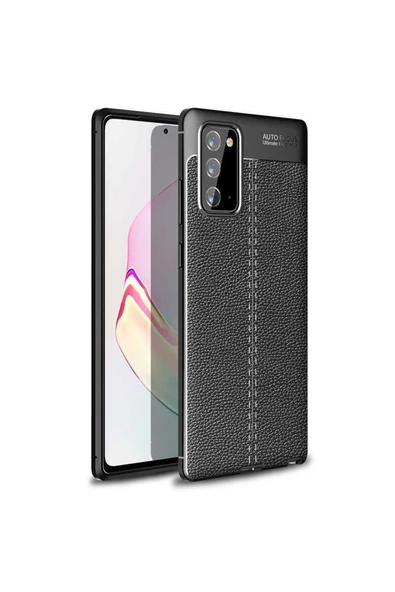 Samsung Galaxy Note 20 Kılıf Deri Görünümlü Renk Atmayan Dayanaklı Silikon Kapak (niss) ürün görseli