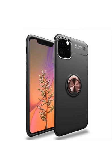 Iphone 11 Pro Max Kılıf Kamera Çıkıntılı Renkli Yüzüklü Standlı Mıknatıslı Kapak (RAVEL) - Resim 5