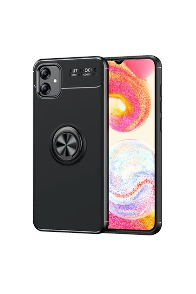 Samsung Galaxy A04e Kılıf Kamera Çıkıntılı Renkli Yüzüklü Standlı Mıknatıslı Kapak (ravel) - Resim 2