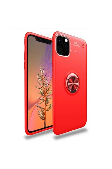 Iphone 11 Pro Max Kılıf Kamera Çıkıntılı Renkli Yüzüklü Standlı Mıknatıslı Kapak (RAVEL) - Resim 3