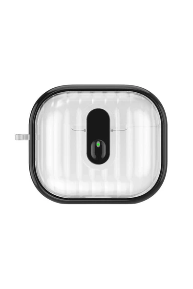 Air-pods 4 Kılıf Kenarları Renkli Şeffaf Dilimli Silikon Heptekiletişim Airbag 40 Kılıf-siyah - 2