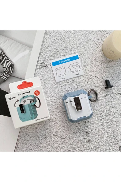 Apple Airpods Uyumlu Darbelere Karşı Dayanıklı Düğmeli Kılıf (Airbag 35) - 5