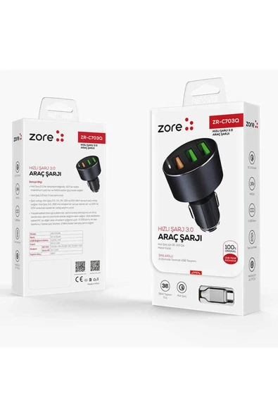 ZR-C703Q Micro 2 in 1 Araç Şarj Seti - 2