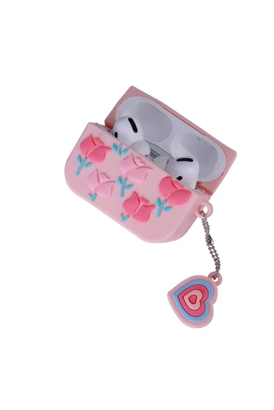 Apple Airpods Pro 2  Uyumlu Kabartma Figürlü İpli Silikon Kulaklık Kılıf (Airbag 37) - 5