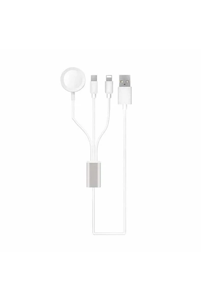 Akıllı Saat 3 in 1 Lightning-Type-C-Wireless USB Şarj Kablosu - 2