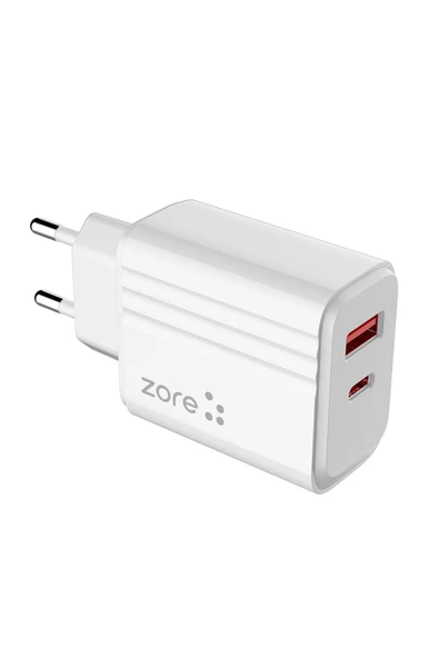 Beyaz Play Serisi PL3 Type-C to Type-C 2in1 PD Seyahat Şarj Aleti 20W-Zore - 4