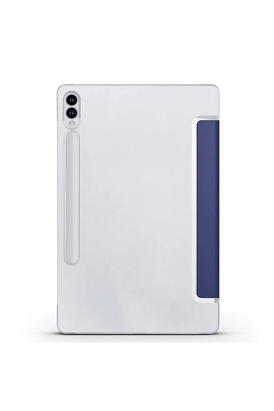 Galaxy Tab S9 FE Plus Uyumlu Zore Smart Cover Standlı 1-1 Kılıf-Gri - 2