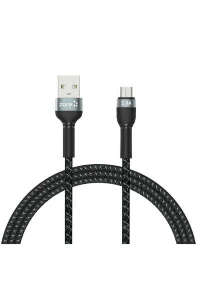 Siyah Shira Serisi Micro Usb Kablo 1 Metre-Zore